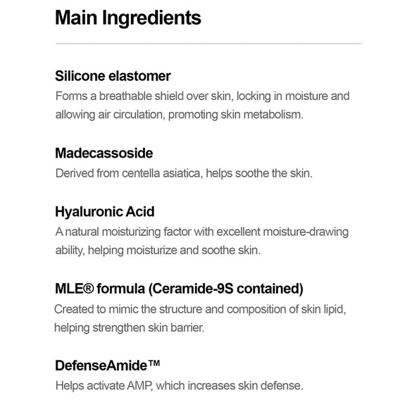 Skin repair cream ingredients for damaged skin